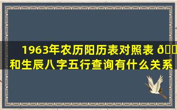 1963年农历阳历表对照表 🌳 和生辰八字五行查询有什么关系